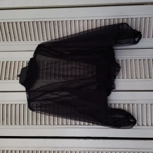 Sheer Mesh Polka-dot Long Sleeve Top